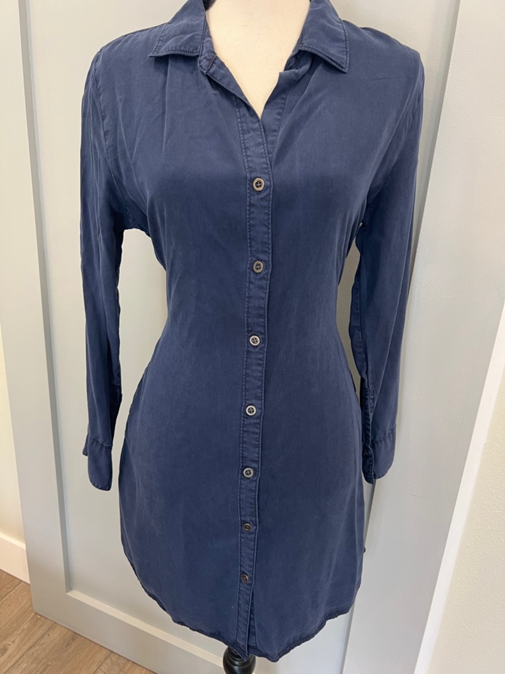 Velvet Heart Navy Shirt Dress Tencel